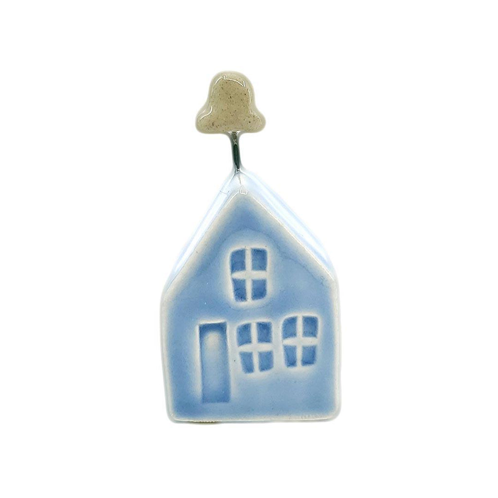 Tiny Pottery House - Light Blue with Cloud by Tasha McKelvey