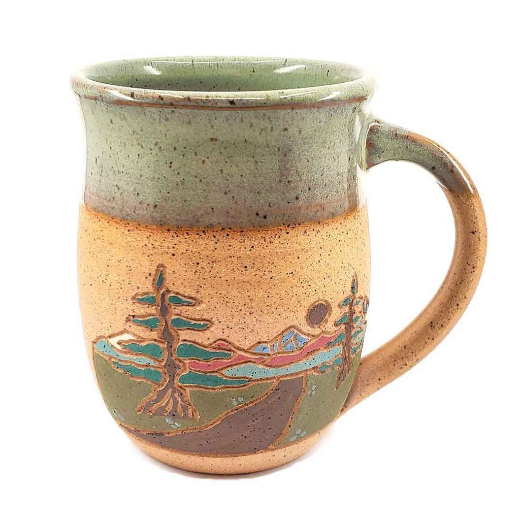 (20% Off) Mug - 16oz - Mountain Mug - Seafoam Early Morning by Forest Jeannie Pottery