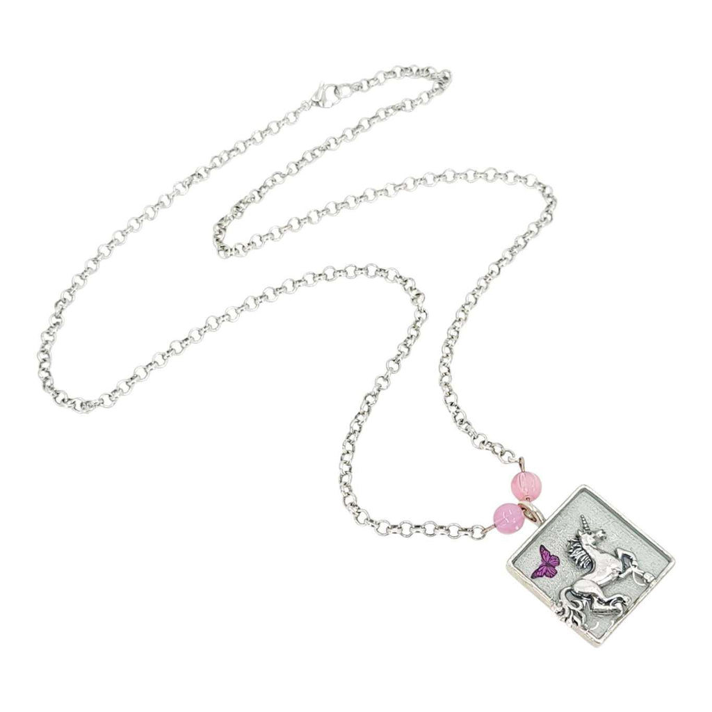 Necklace - Unicorn Butterfly (Pink) by XV Studios