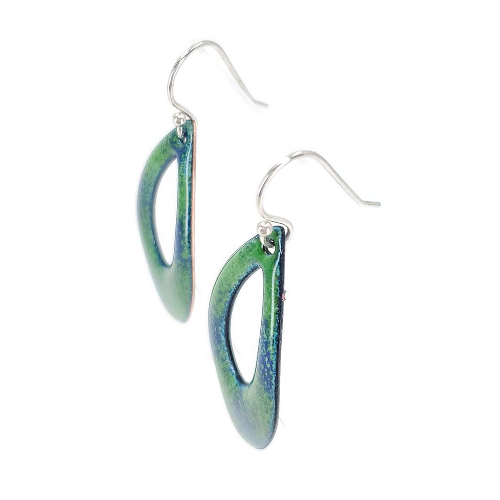 Earrings - Gradient Open Marquise (Green Blue) by Magpie Mouse Studios