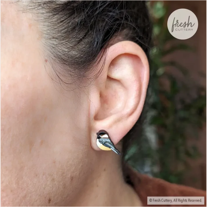 Earrings - Chickadee (Studs) by Fresh Cuttery