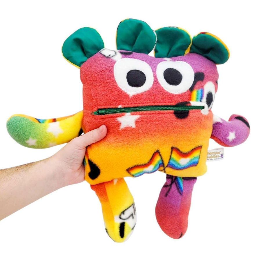 Plush - 14in - Large Chomper Buddy (Rainbow Flag Puppy Green) by Peek A Boo Plush, image 2 of 7