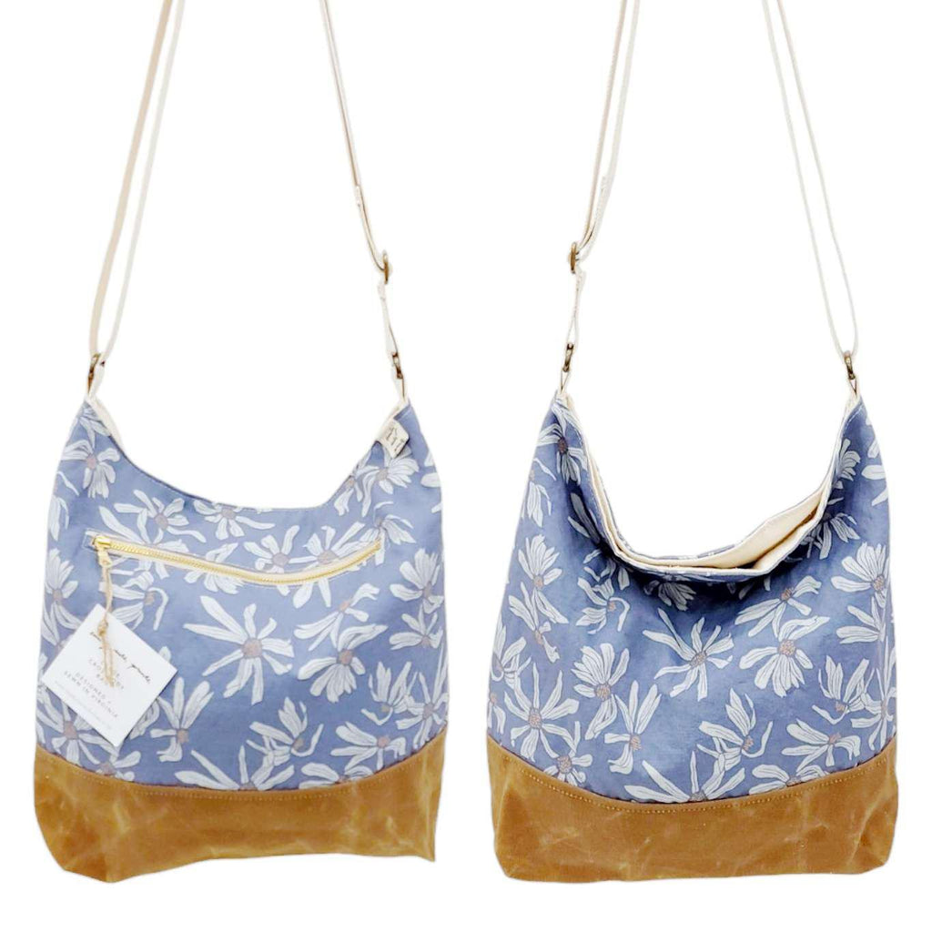 Bag - Large Cross-Body (Blue Daisy) by Emily Ruth Prints