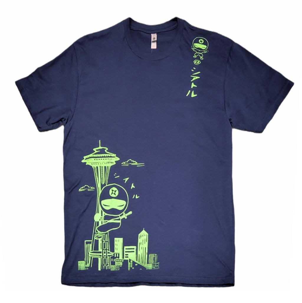 Adult Tee - Seattle Ninja Green on Navy (S - 2XL) by Namu