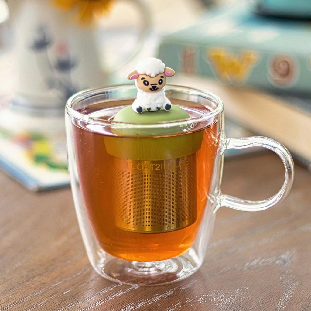 Tea Infuser - Fluffy White Sheep (Green Base) by Float2Infuse