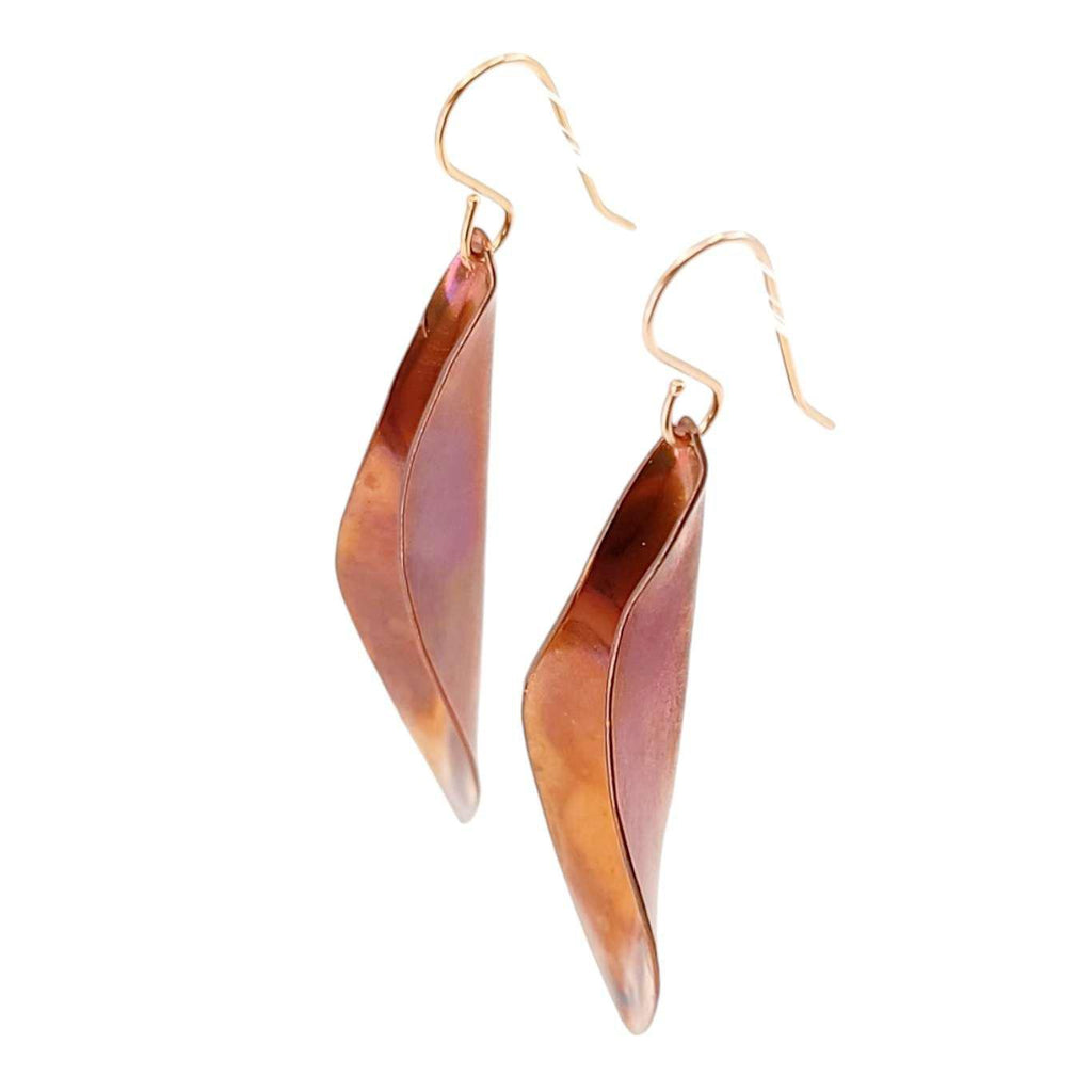 Earrings - Large 3D Leaves (Copper) by Magpie Mouse Studios