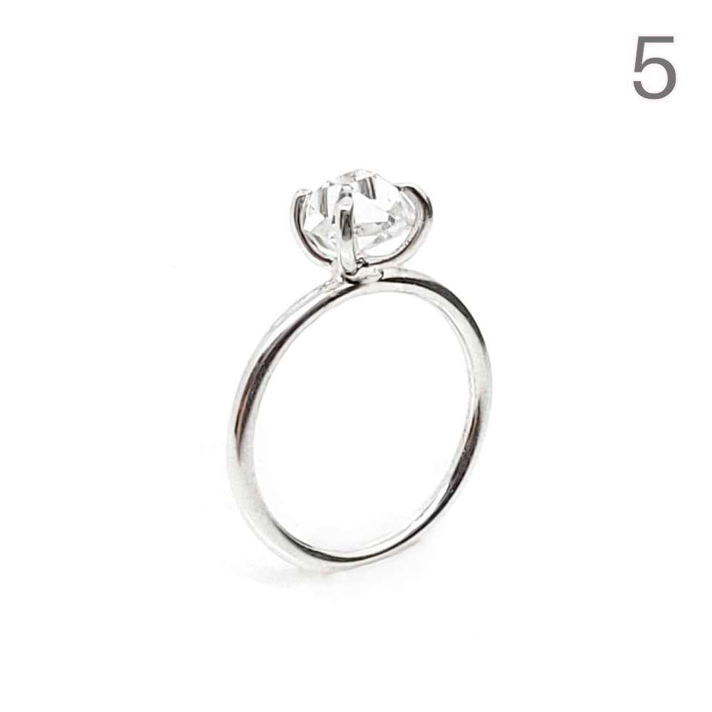 Ring - Size 6 - Vertical Herkimer in Bright Sterling Silver by Storica Studio