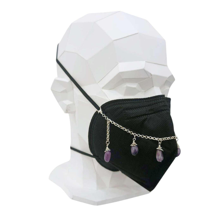 Mask Chain - Stone Drops (Amethyst) by Tiny Aloha