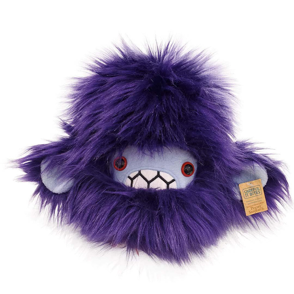 Pygmy Sasquatch Head - Dark Purple with Red Eyes by Careful It Bites