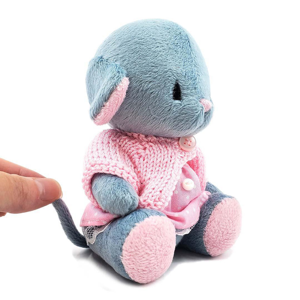 Plush - Gray Mouse in Pink Dress and Pink Cardigan by Frank and Bubby