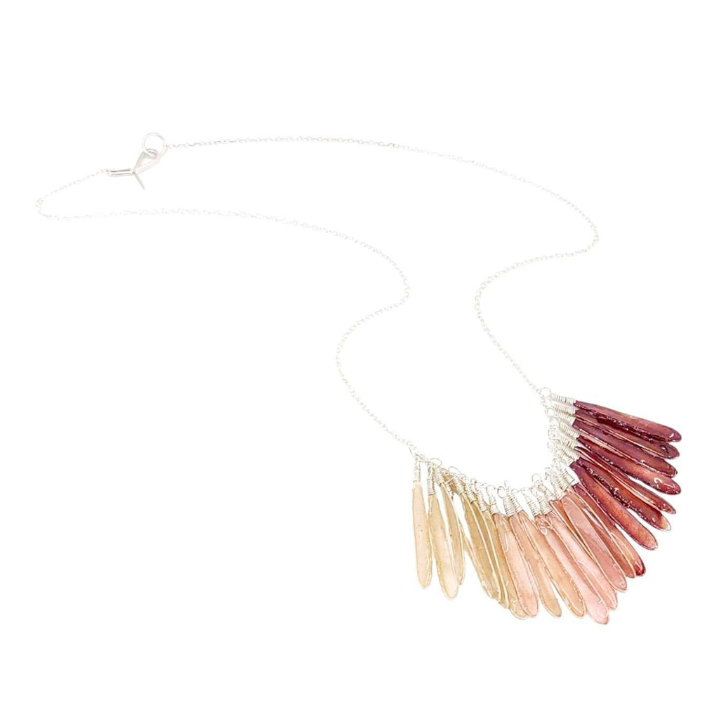 Necklace - Dragonfly Large Burgundy Ombre by Verso Jewelry