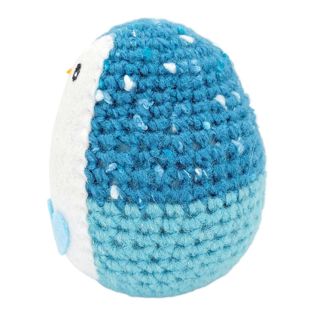 Plush Toy - Large Penguin (Slubby Blue with Blue Heart) by Moyo Workshop