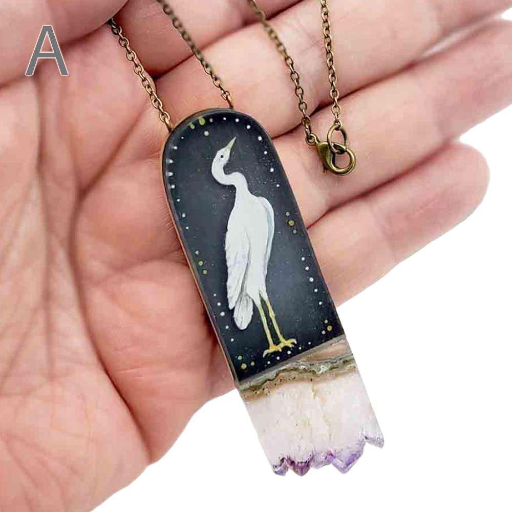 Necklace - Heron Crystal by Fernworks