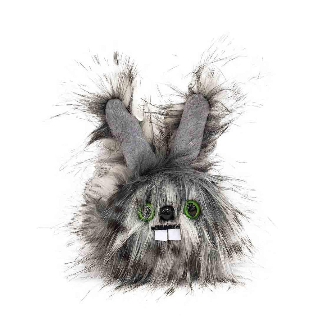 Dust Bunny - Gray and White with Green Eyes by Careful It Bites