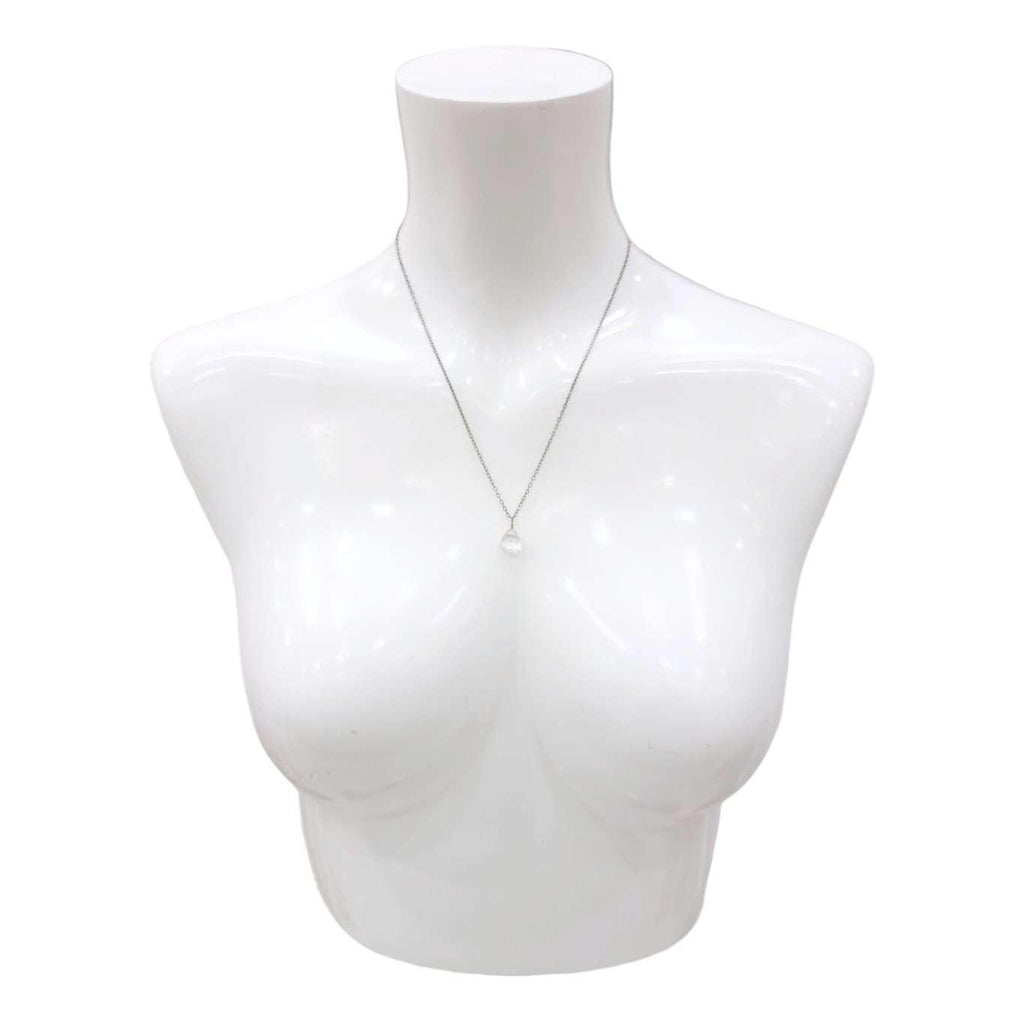 Necklace - Sterling Gemstone Drop (White Topaz) by Foamy Wader