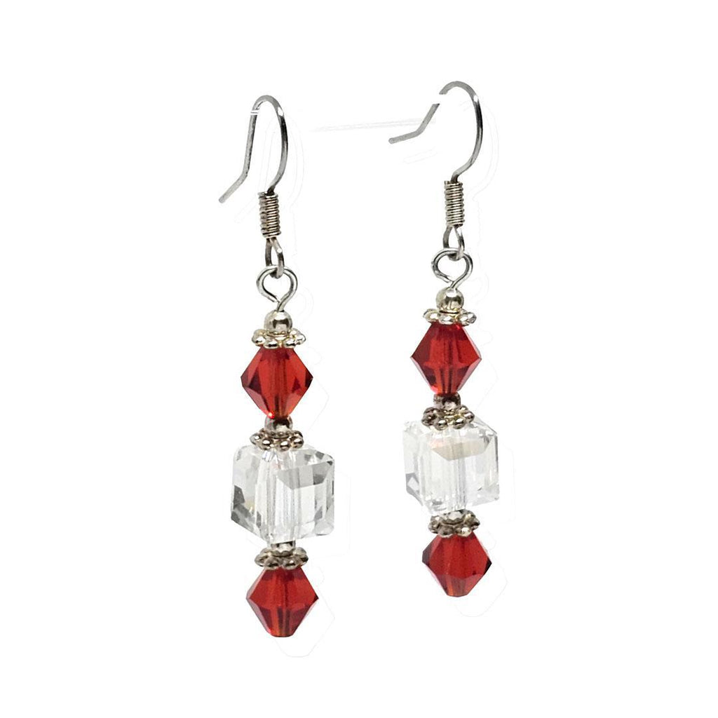 Earrings - Holiday sparkle drops Silver plate by Tiny Aloha