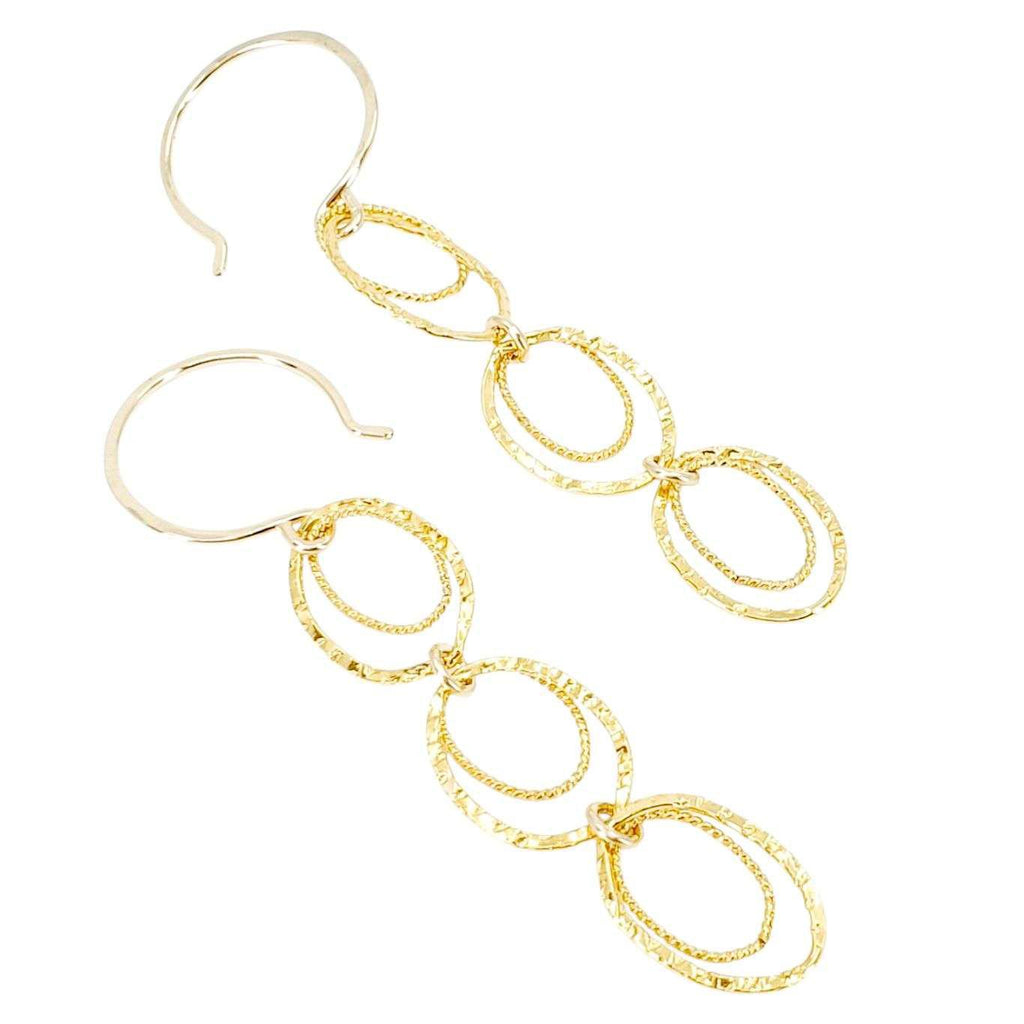 Earrings - Skipping Stone Dangles (14k Gold Fill) by Foamy Wader