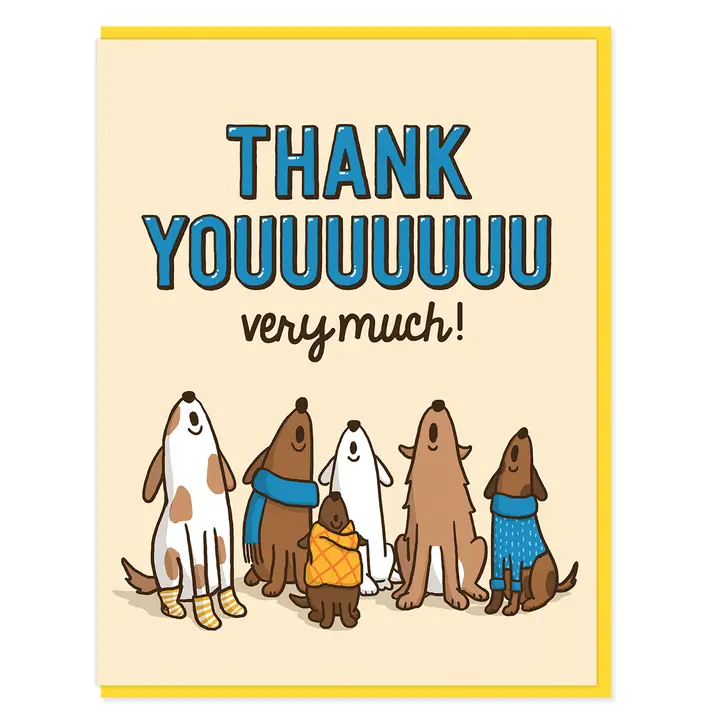 Card - Thank You - Howling Dogs by Semi Sweet Press