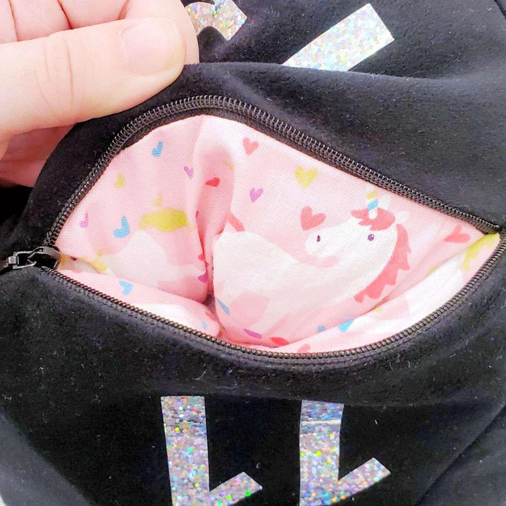 Pillow - Large D20 Plush in Black Velvet with Holographic Numbers by Saving Throw Pillows