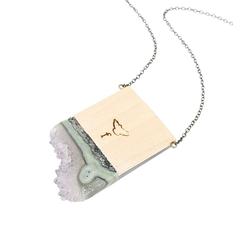 Necklace - Flock Crystal (Gunmetal) by Fernworks, image 6 of 7