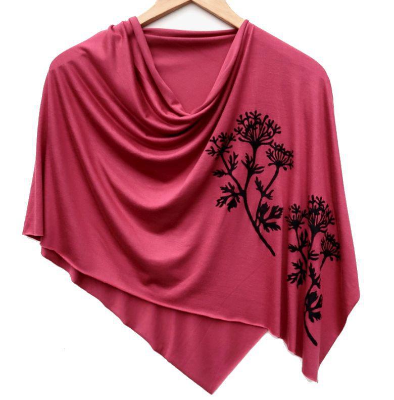 Poncho - Berry (Black or White Ink) by Windsparrow Studio