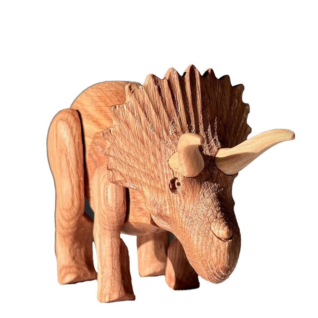 Wood Toy - Triceratops Dinosaur with Magnetic Joints by The Serious Toy Company