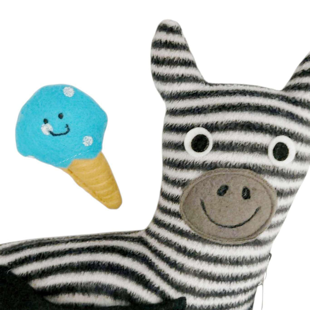 Plush - Happy Zebra (Ice Cream) by The Happy Groundhog Studio