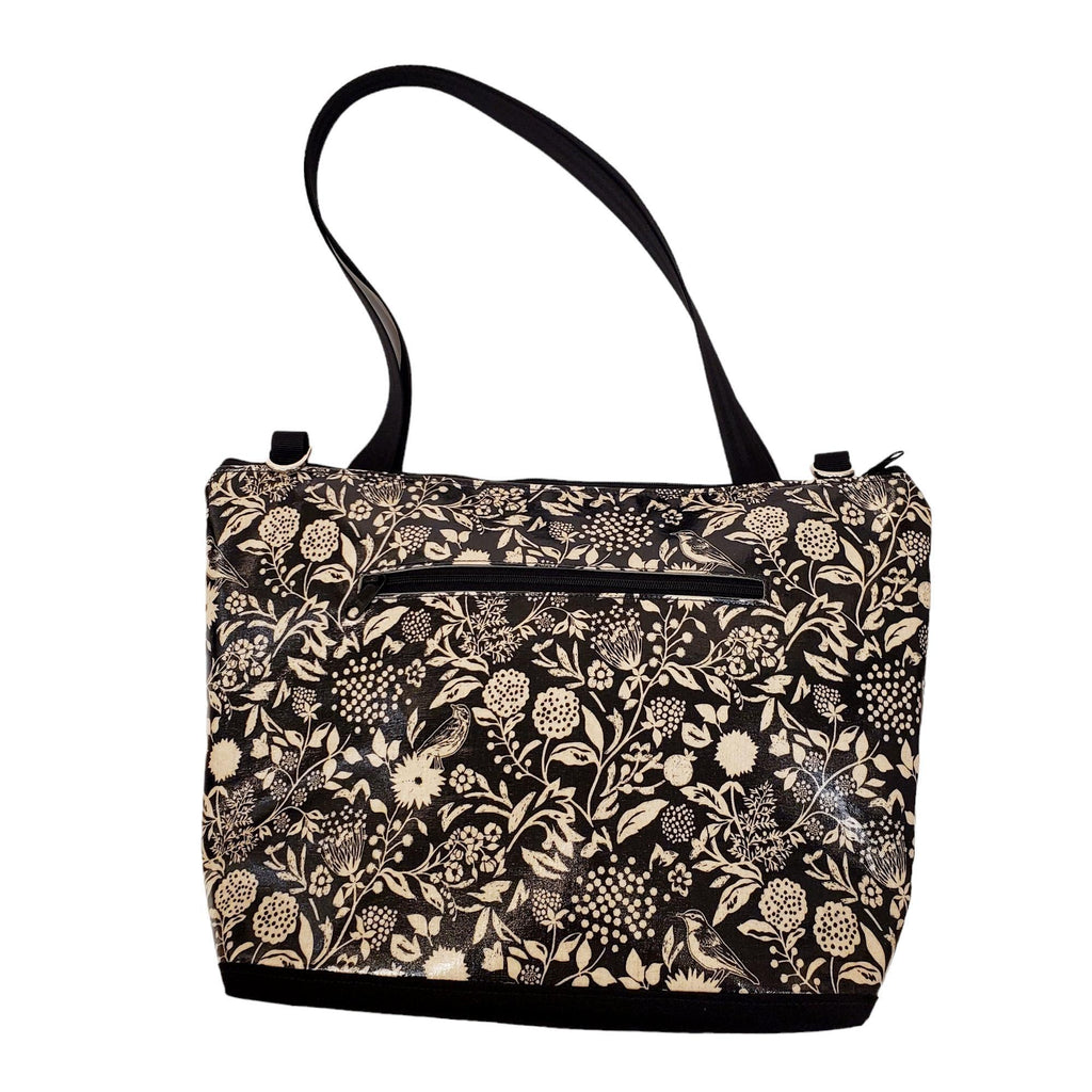 Lydia Tote - Birds and Flowers (Black) - Reinforced by Laarni and Tita