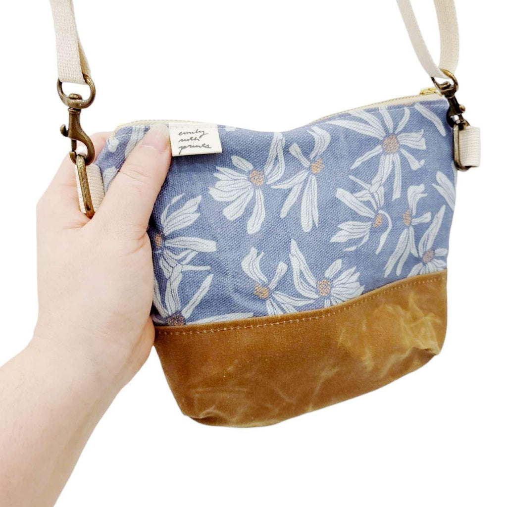 Bag - Small Cross-Body (Blue Daisy) by Emily Ruth Prints