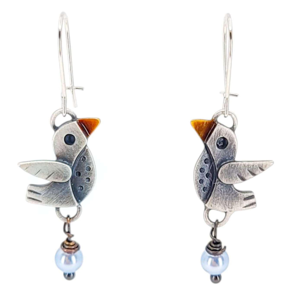Earrings - Lovebirds (Sterling Silver) by Chickenscratch