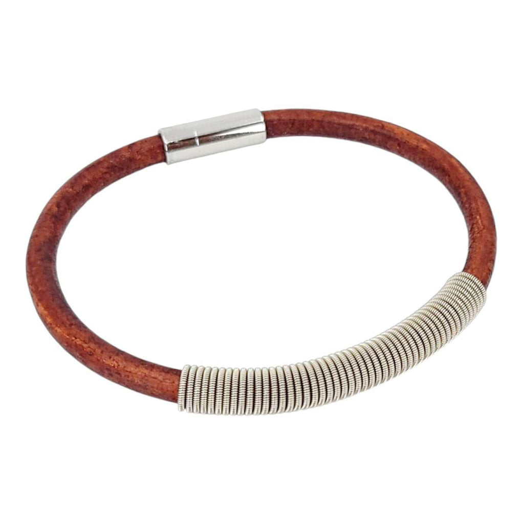 Bracelet - L - Wound Up Leather (Brown) by High Strung Studios
