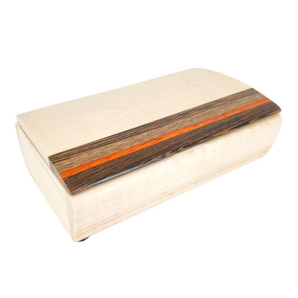 Jewelry Box - Small - Treasure (Curly Maple, Padauk, Walnut, Wenge) by Mikutowski Woodworking