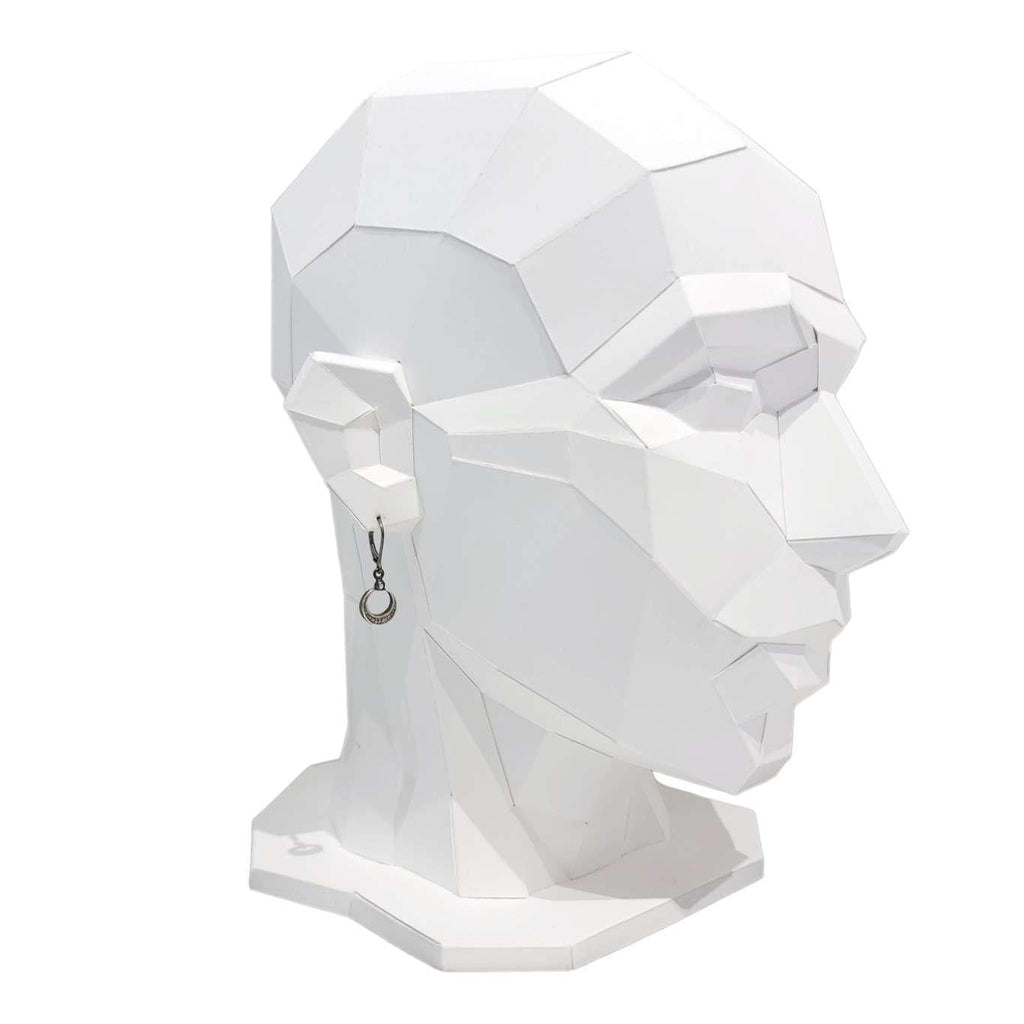 Earrings - Pave Crescent Drops (Sterling Silver, Diamond) by 314 Studio