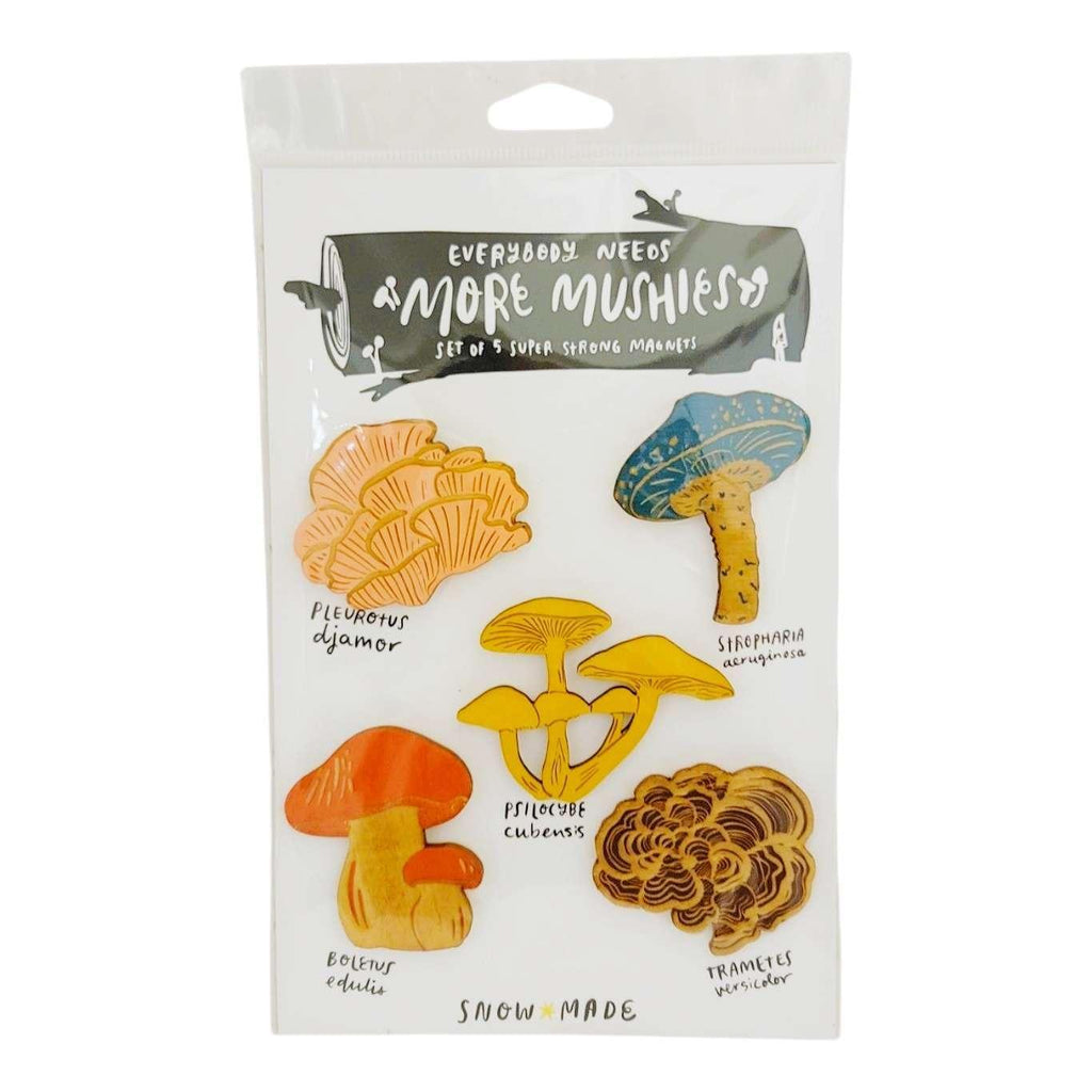 Wooden Magnets - Set of 5 - Mushrooms (Series 2) by SnowMade