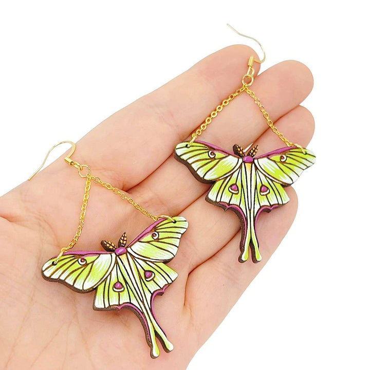 Earrings - Luna Moth (Gold French Hooks) by Fresh Cuttery