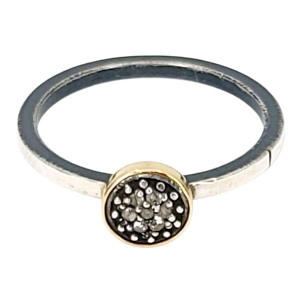 Ring - Size 7 - 6mm Pave Diamond Notched Band (14k Gold, Sterling Silver, Diamond) by 314 Studio