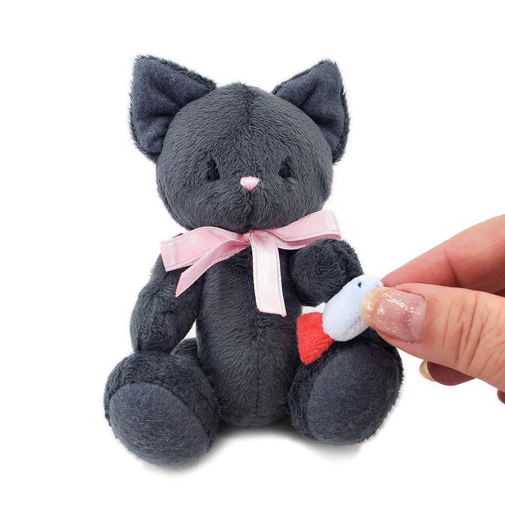 Plush - Cat Dark Gray Gray Fish Pink Ribbon by Frank and Bubby