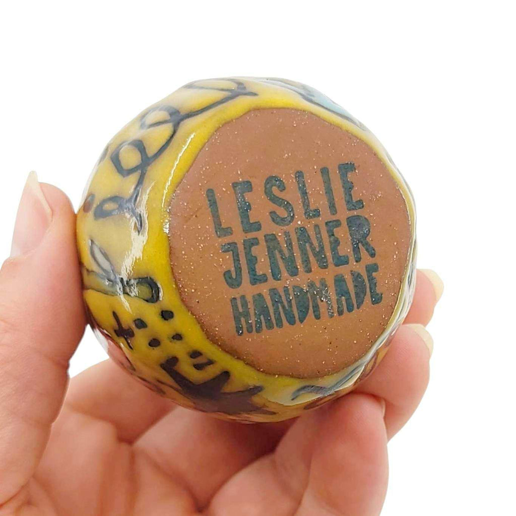 Mini Vase - Flying Birds (Yellows) by Leslie Jenner