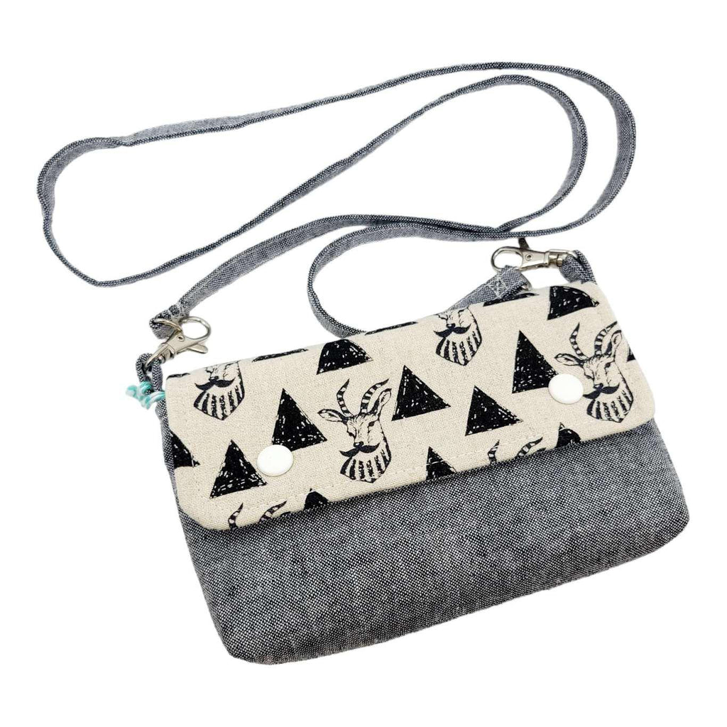 Bag - Hipster Deer Small Snap Pouch in Black by Belly of a Whale