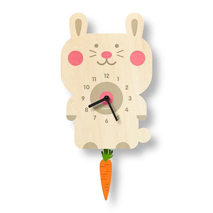 Wood Clock - Rabbit Pendulum by Popclox