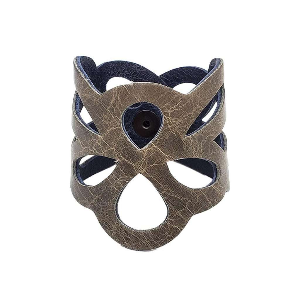 Cuff - Butterfly Reversible (Gray Taupe & Midnight Blue) by Oliotto