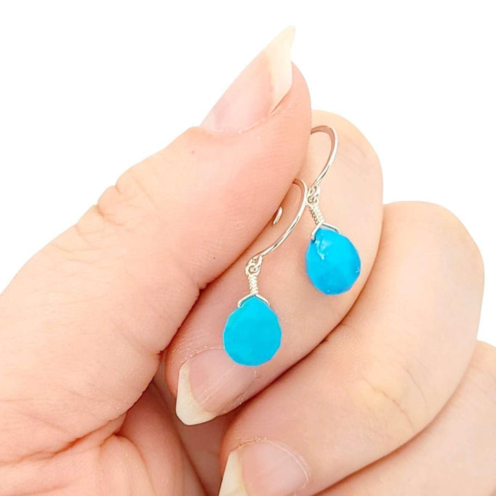 Earrings - Sterling Gemstone Drops (Turquoise) by Foamy Wader