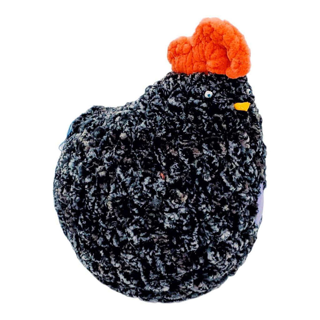 Plush Toy - Medium Speckled Black Chicken (Purple Heart) by Moyo Workshop
