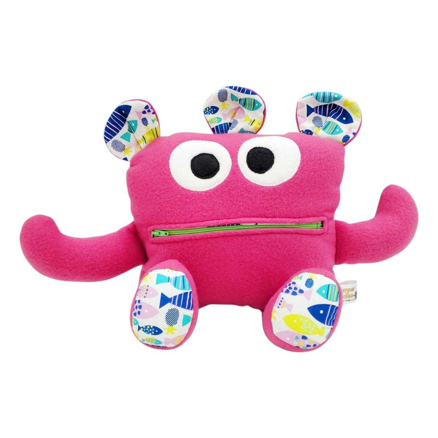 Plush - 14in - Large Chomper Buddy (Bright Pink Fish) by Peek A Boo Plush, image 1 of 7