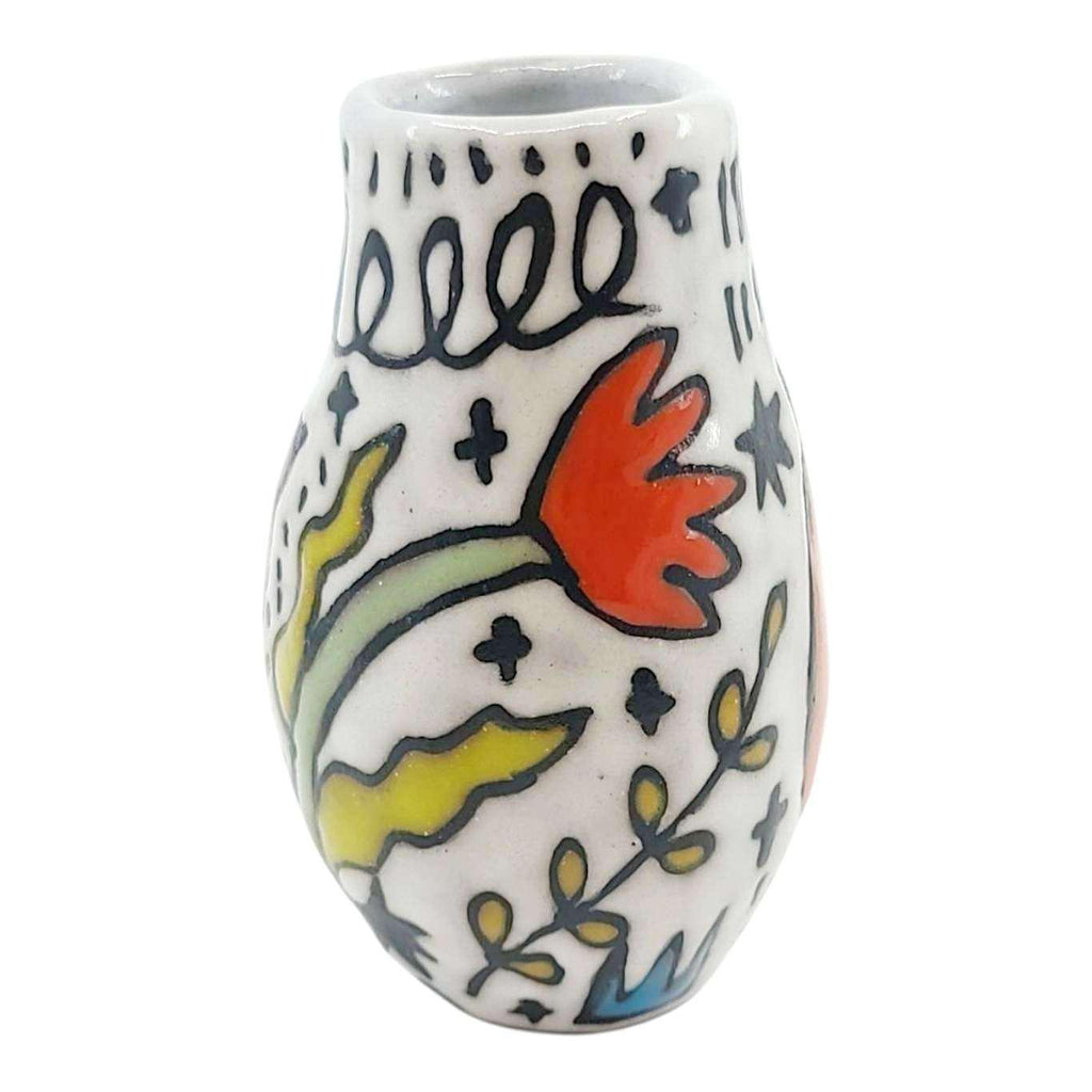Mini Vase - Flying Birds (Whites and Grays) by Leslie Jenner