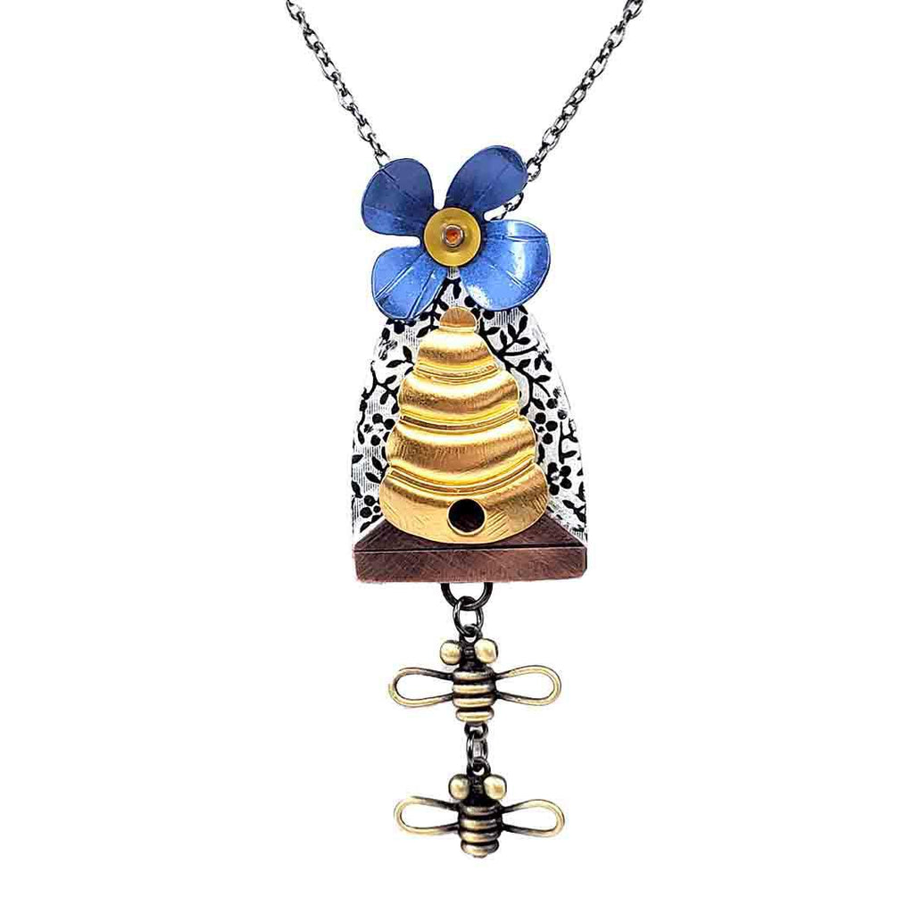 Necklace - Bee Line (Blue) by Chickenscratch