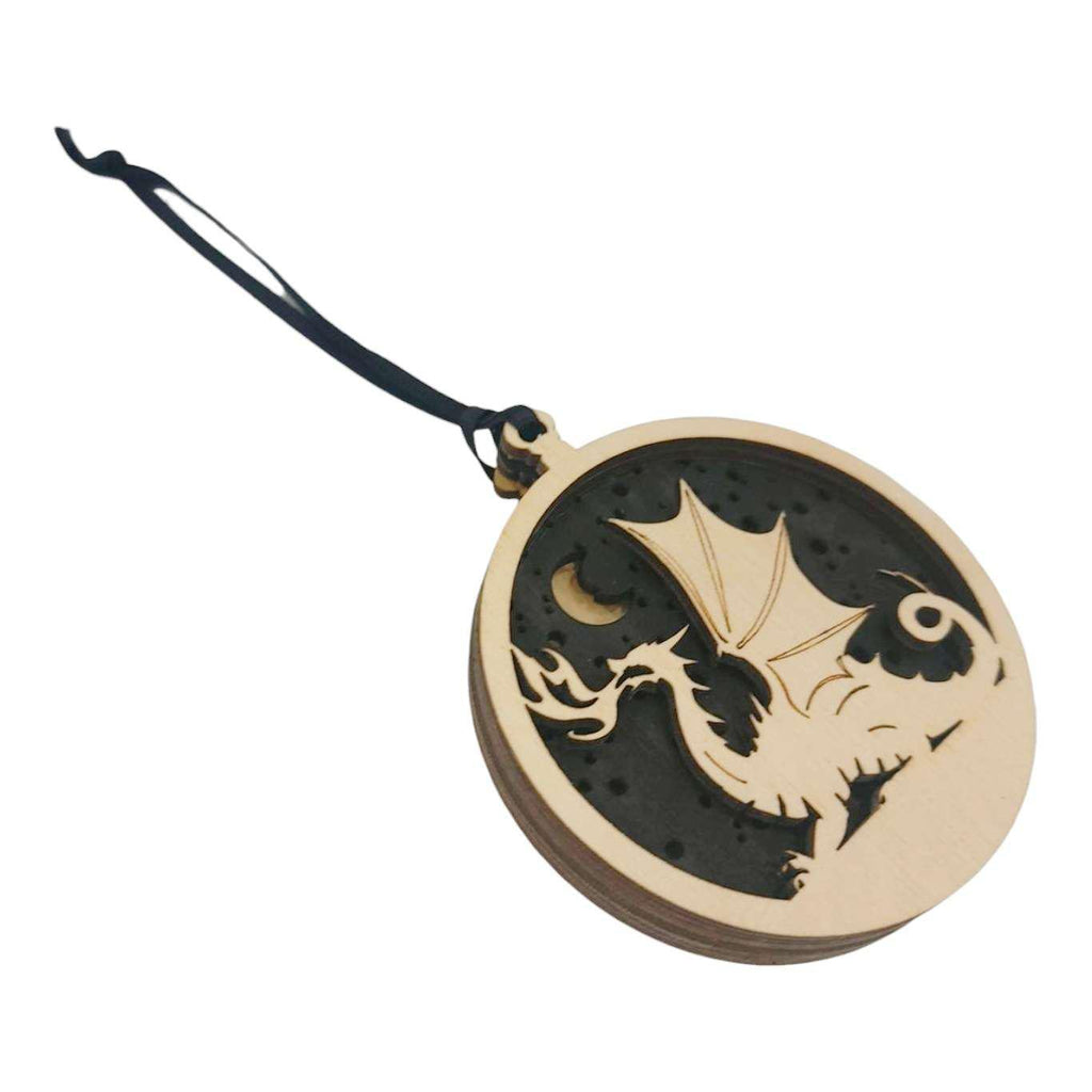 Ornament - Light Up Wood (Dragon) by Squirrel Tacos Papercuts