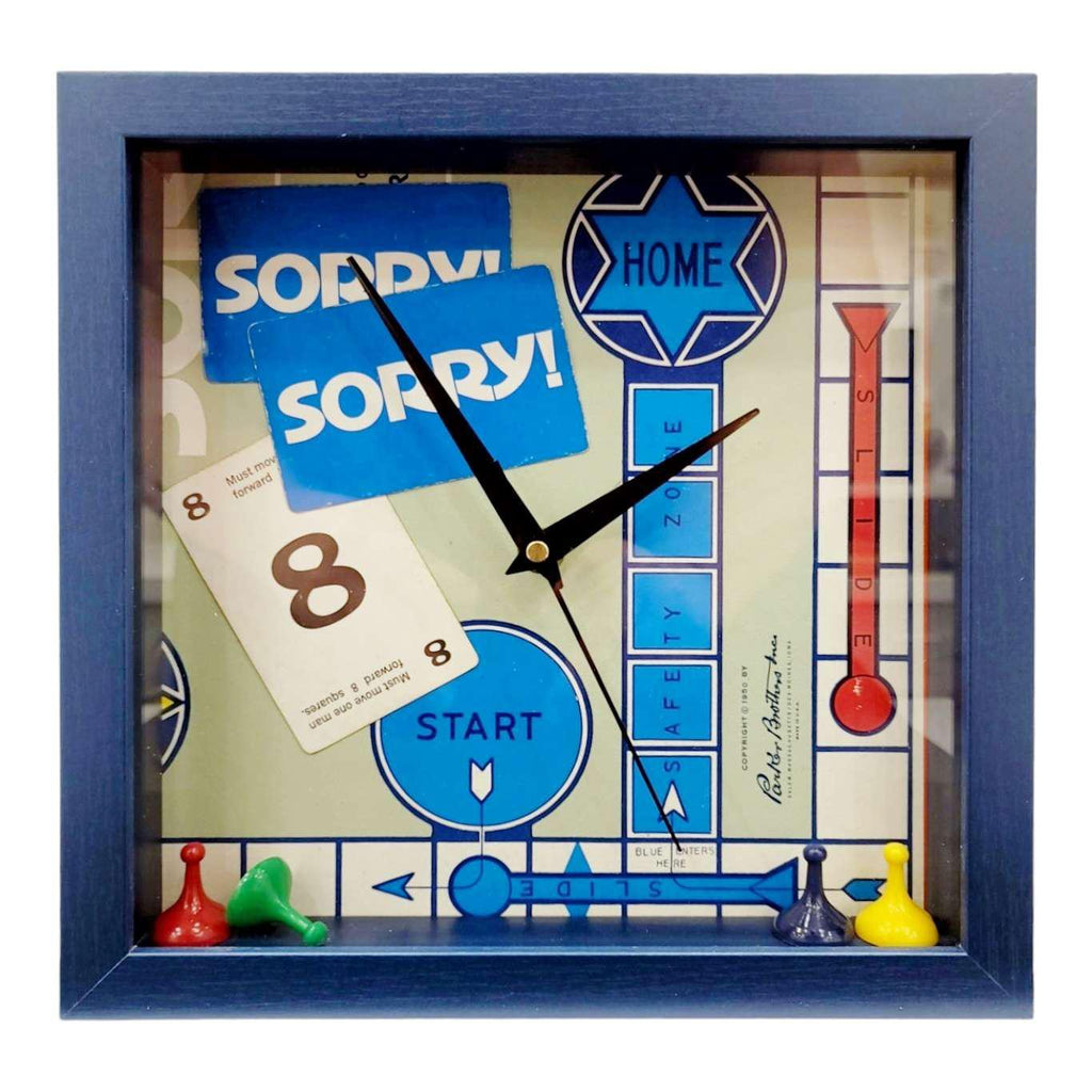 Clock - Vintage Game Board (Apology Race) by Crafty Earth Monkey