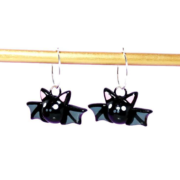 Earrings - Bat Hoops by Mariposa Miniatures