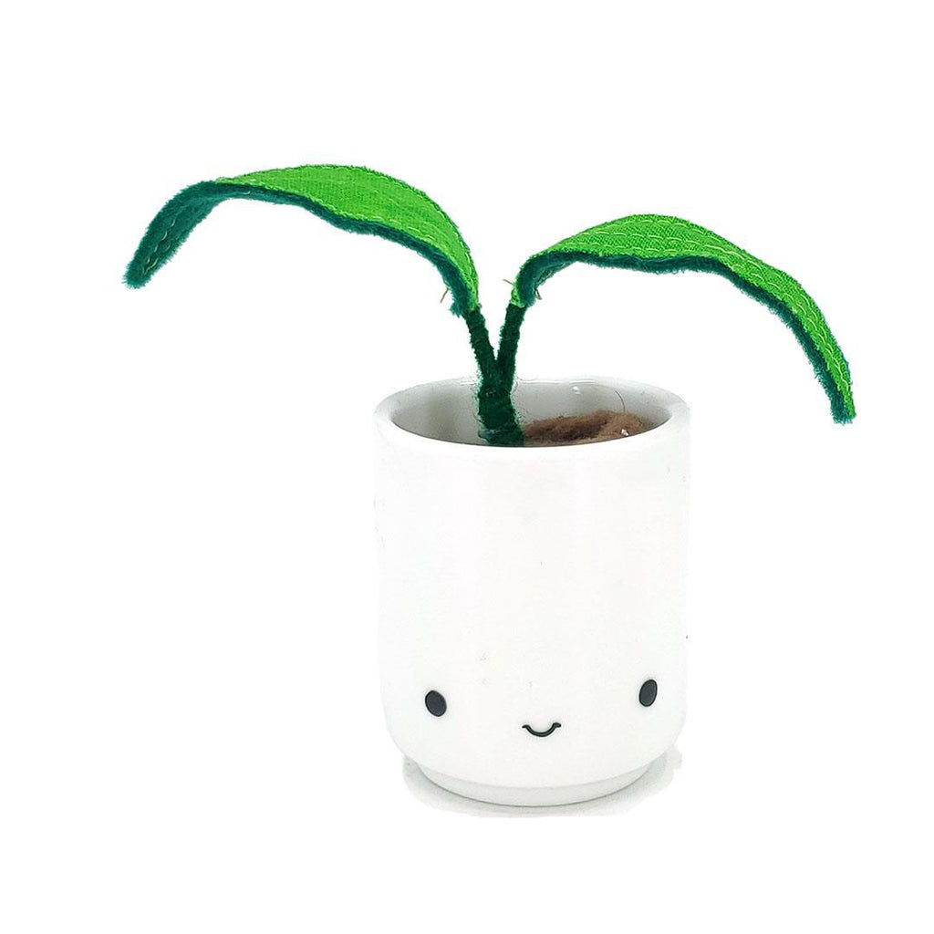 Collectible - Little Sprout Fabric Plant (Wide Eyed Smile Two Leaves) by World of Whimm